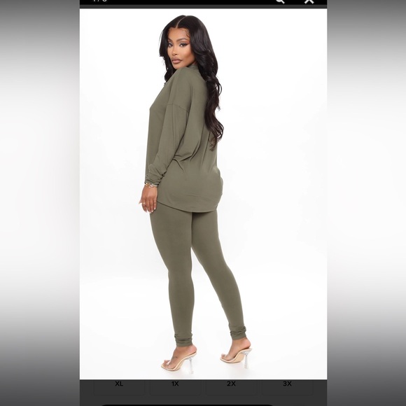 Olive Green Two Piece Set - Picture 3 of 3